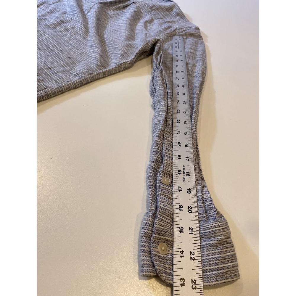 Marine Layer Shirt MensLarge Blue Gray Striped Button Up Long Sleeve Pocket - Picture 8 of 10